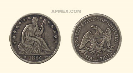 1854-O Liberty Seated Half Dollar XF (Details) 1854-O Liberty Seated Half Dollar XF (Details)